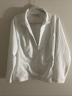 Chico's White Zip-Front Bomber Jacket